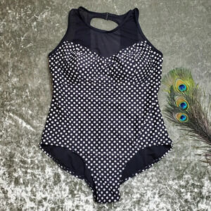 Catalina Polkadot Mesh One-Piece Swimsuit